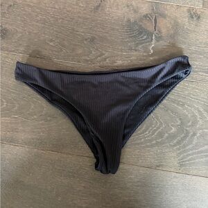 Black Ribbed Bikini Bottom